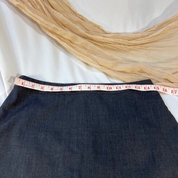 Banana Republic Womens Dark Gray Pencil Skirt Rose Ribbon Size 2 - Picture 2 of 9